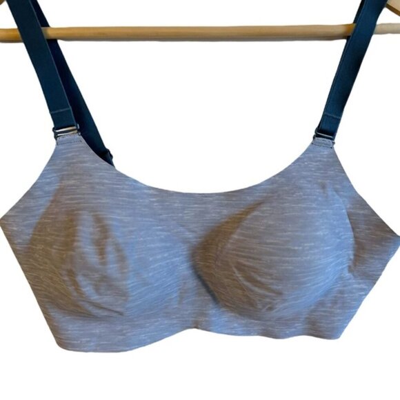 Knix Padded Evolution Bra Reversible Size 6 Gray/Black/Blue Straps - Picture 3 of 10